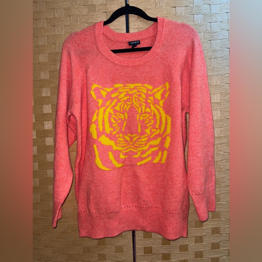 TORRID Tiger Print Long Sleeve Sweater